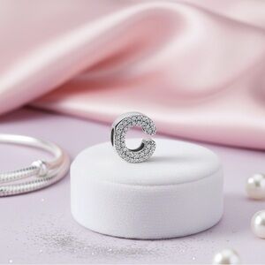 Charm for Bracelet Sterling Silver 925 letter “C”
